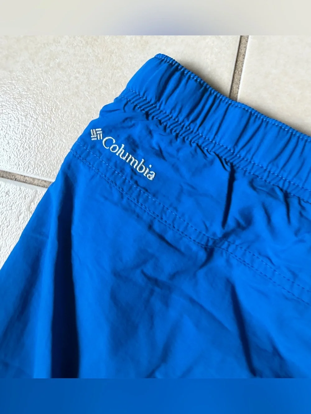 Columbia Mens Cargo Shorts S Packable Blue Belted Mesh Liner Nylon Swim Hiking